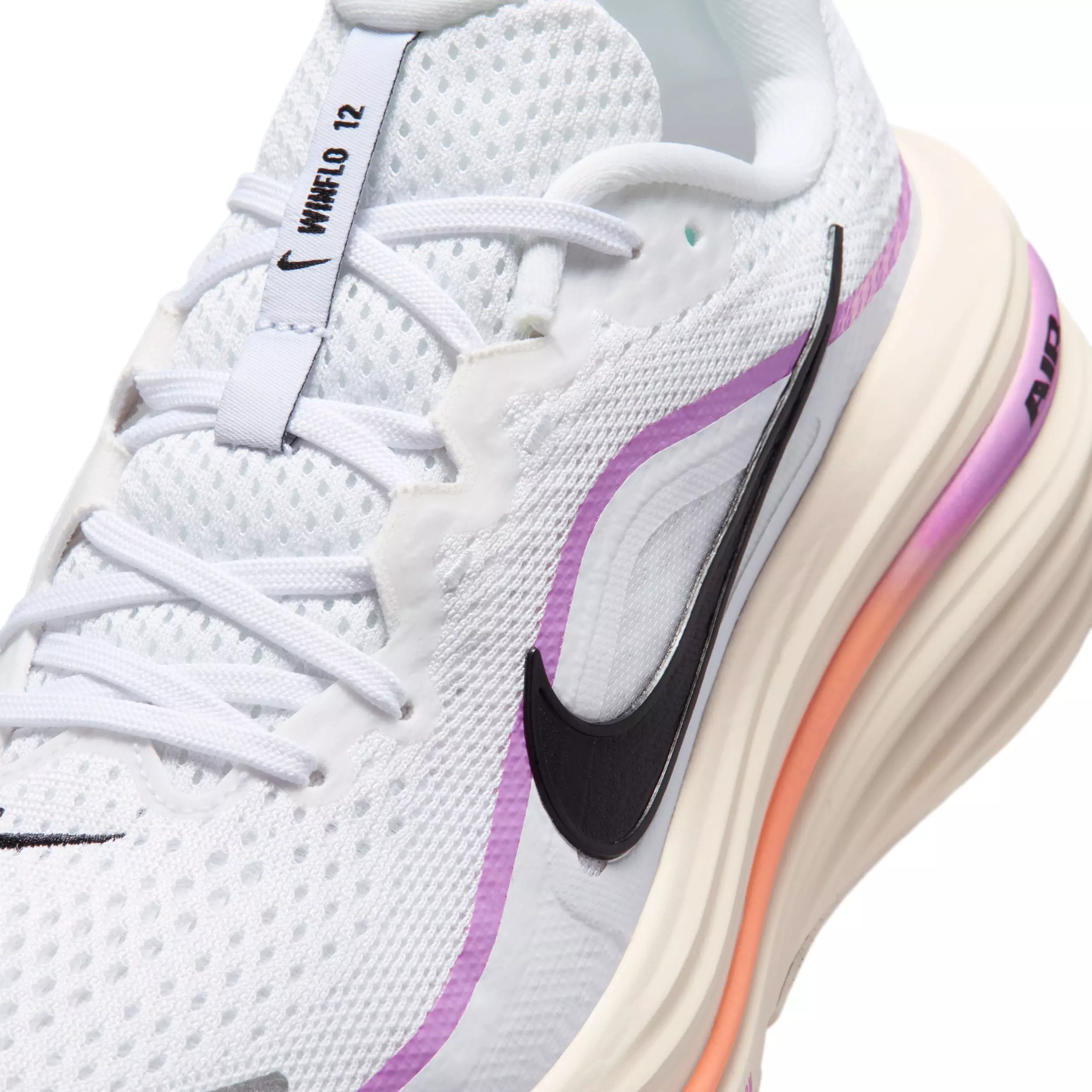 Nike Winflo 12 "White/Light Magenta/Chalk/Black" Women's Wide Running Shoe - WHITE/PINK/BLACK