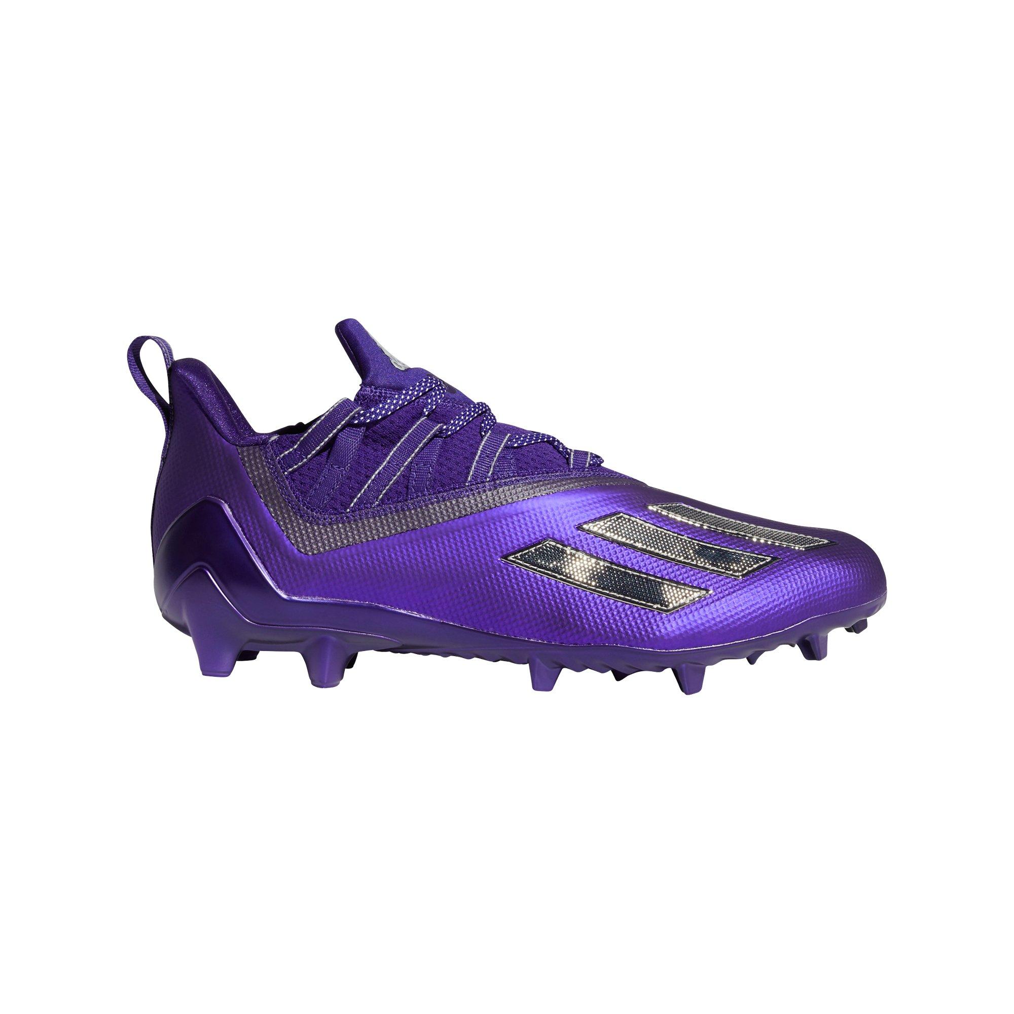 purple and white adidas football cleats