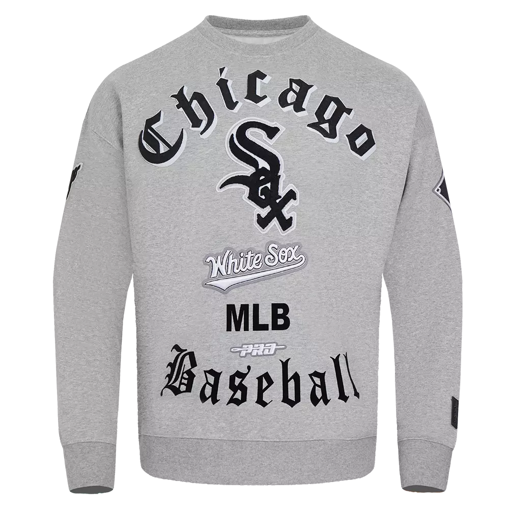 Pro Standard Men's MLB Chicago White Sox Old English Crewneck -Grey - GREY