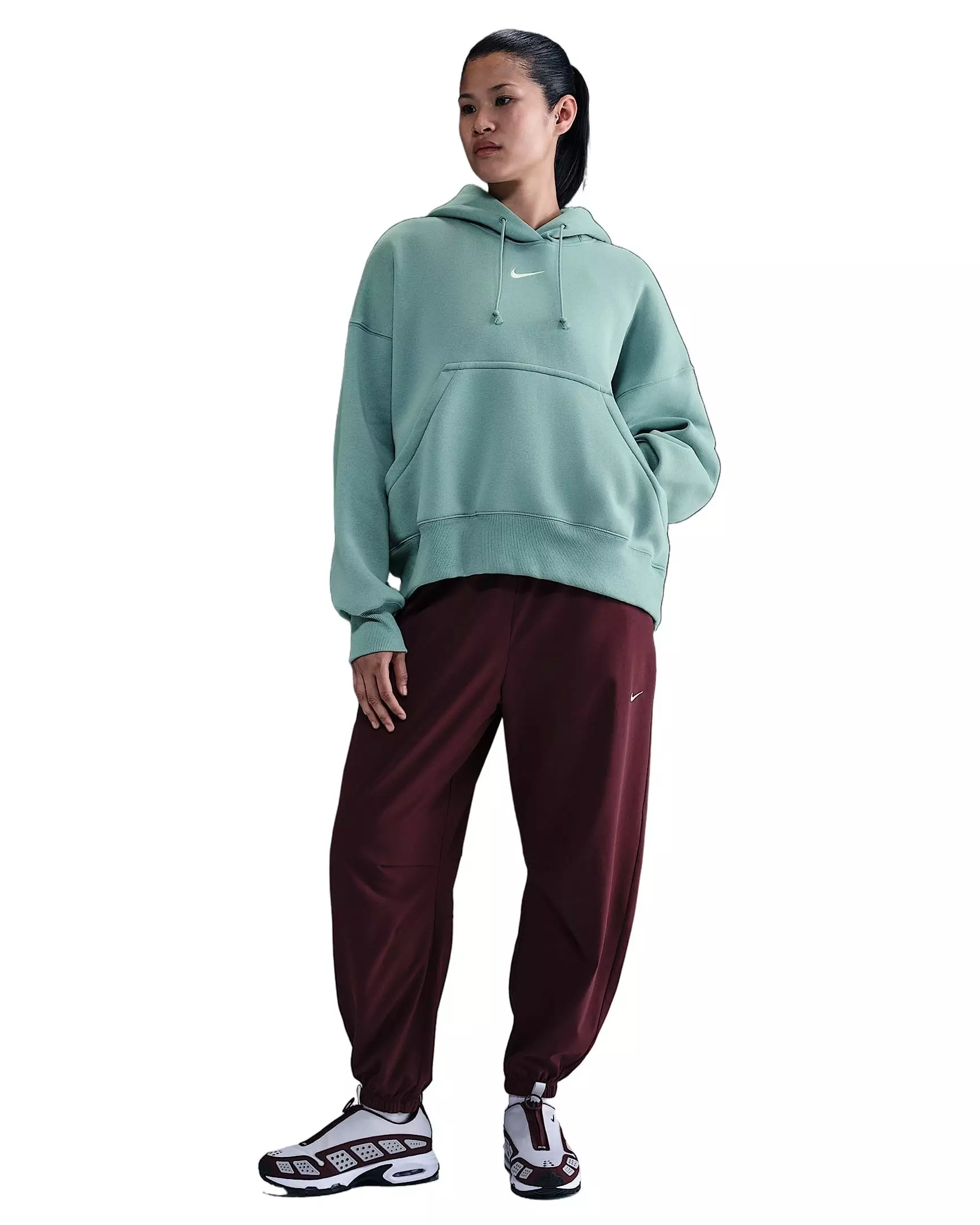 Nike Women's Sportswear Phoenix Fleece Over-Oversized Pullover Hoodie -Green - GREEN