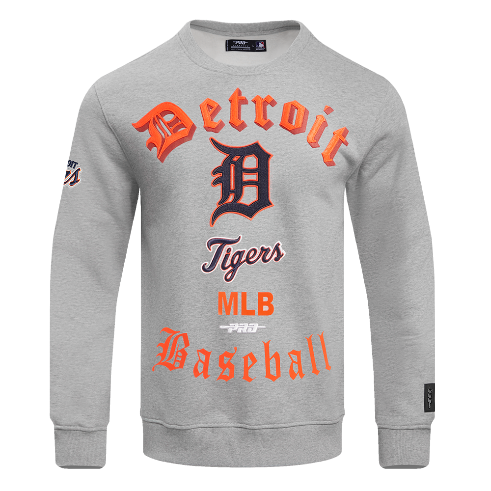 Pro Standard Men's MLB Detroit Tigers Old English Crewneck - Grey - GREY Thumbnail View 1