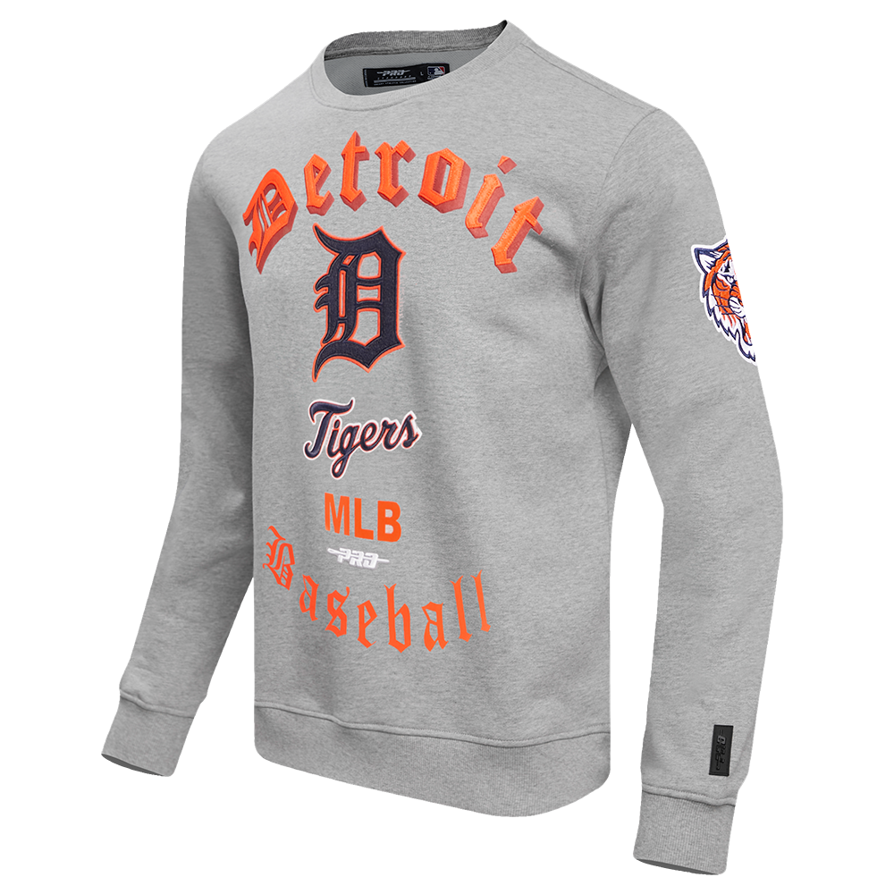 Pro Standard Men's MLB Detroit Tigers Old English Crewneck - Grey - GREY Thumbnail View 3