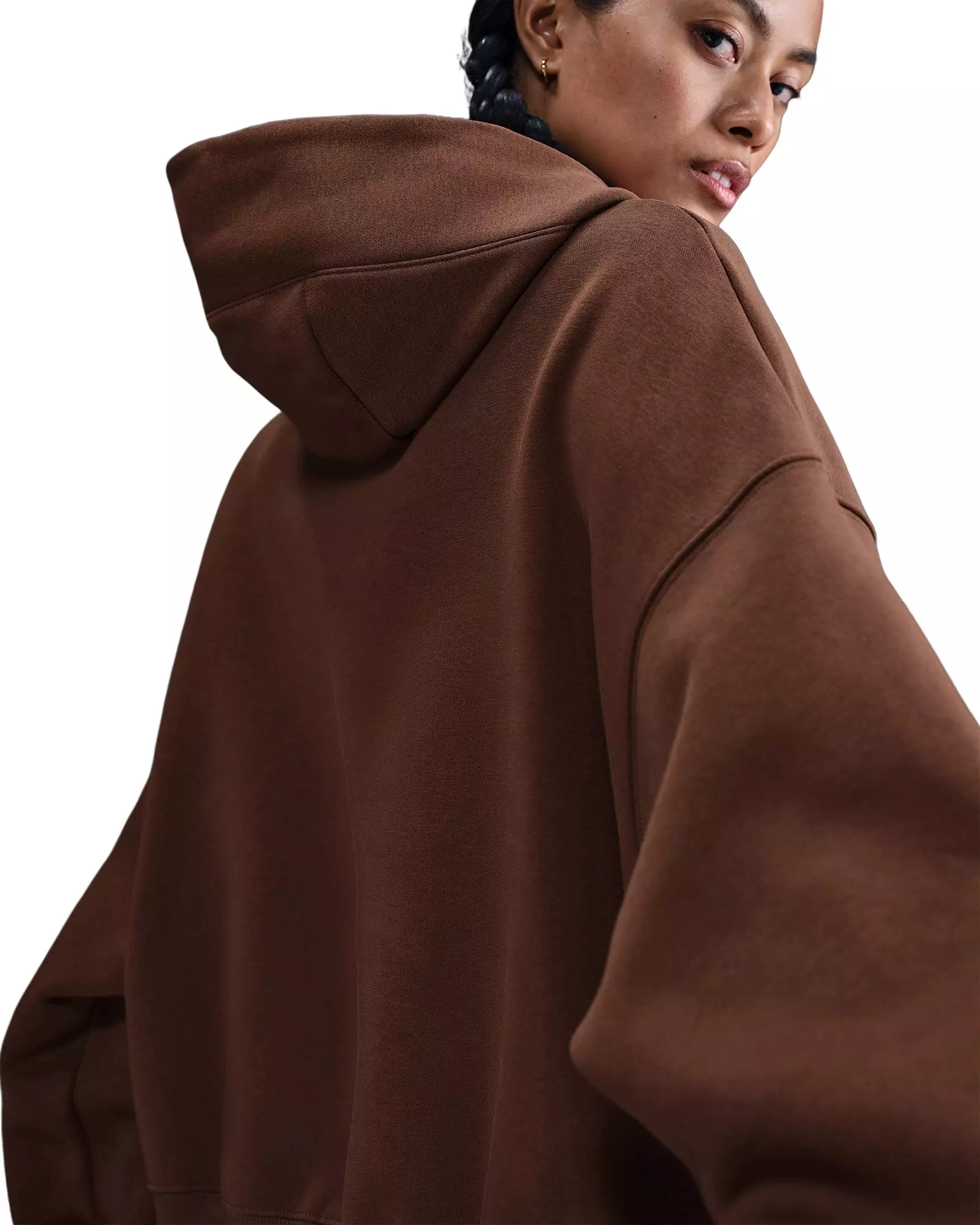 Nike Women's Sportswear Phoenix Fleece Over-Oversized Pullover Hoodie - Fauna Brown - FAUNA BROWN