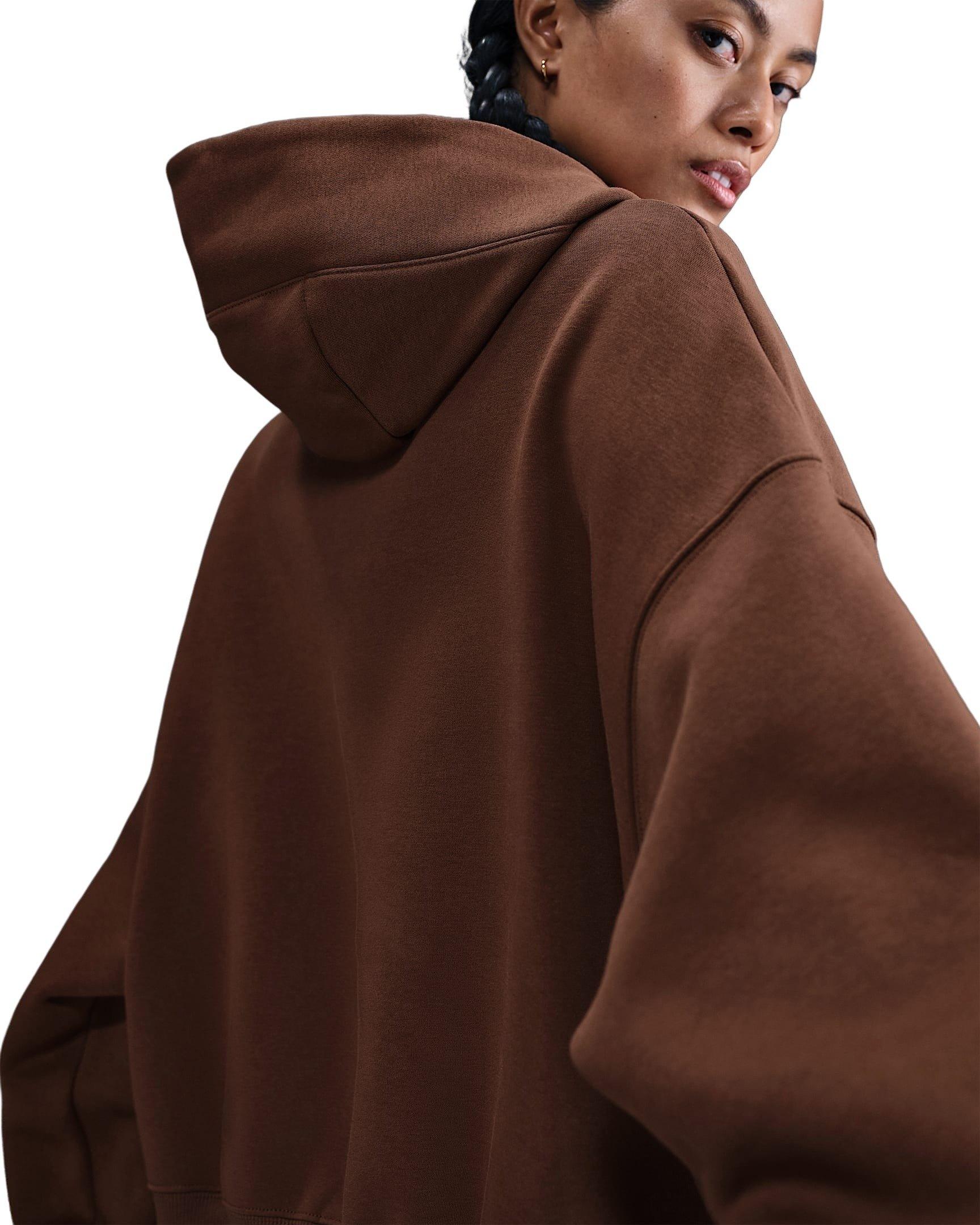 Nike Women's Sportswear Phoenix Fleece Over-Oversized Pullover Hoodie -Brown - BROWN Thumbnail View 2