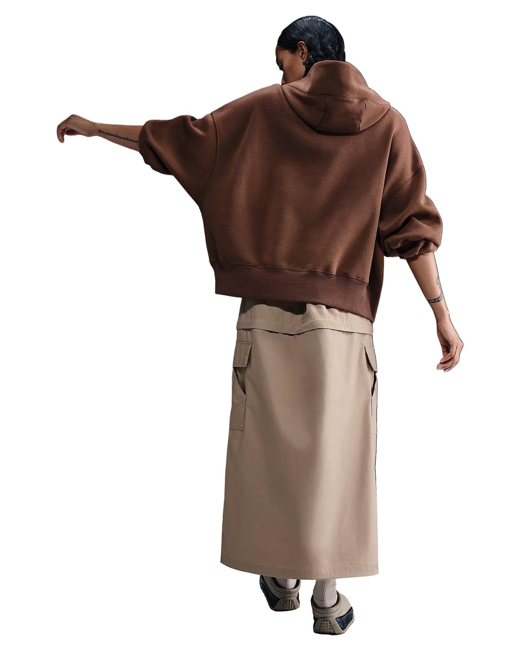 Nike Women's Sportswear Phoenix Fleece Over-Oversized Pullover Hoodie -Brown - BROWN Thumbnail View 5