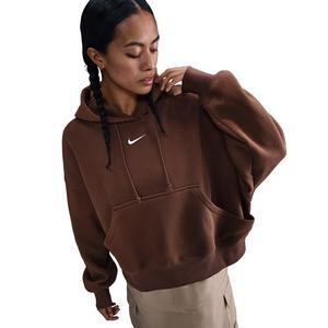 Nike Women's Sportswear Phoenix Fleece Over-Oversized Pullover Hoodie -Brown
