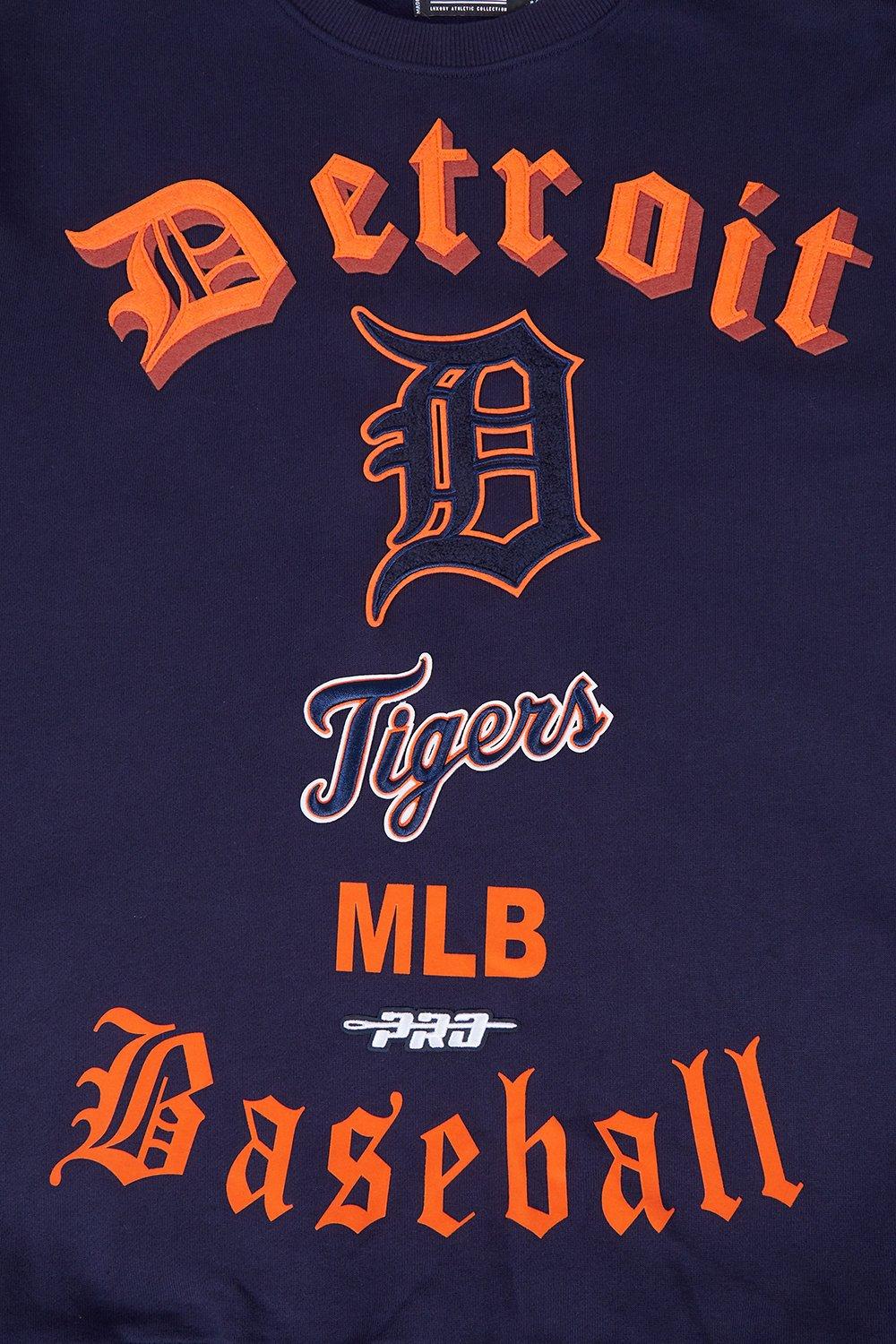 Pro Standard Men's MLB Detroit Tigers Old English Crewneck -Navy - NAVY Thumbnail View 5