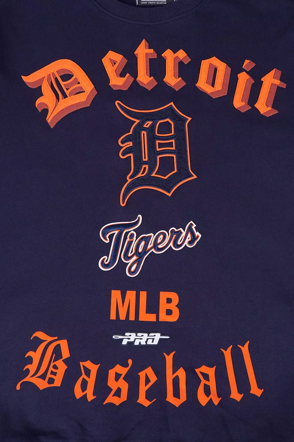 Pro Standard Men's MLB Detroit Tigers Old English Crewneck -Navy - NAVY