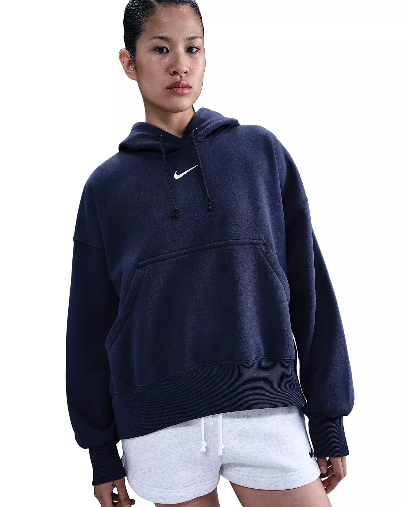 Nike Women's Sportswear Phoenix Fleece Over-Oversized Pullover Hoodie - Navy - NAVY
