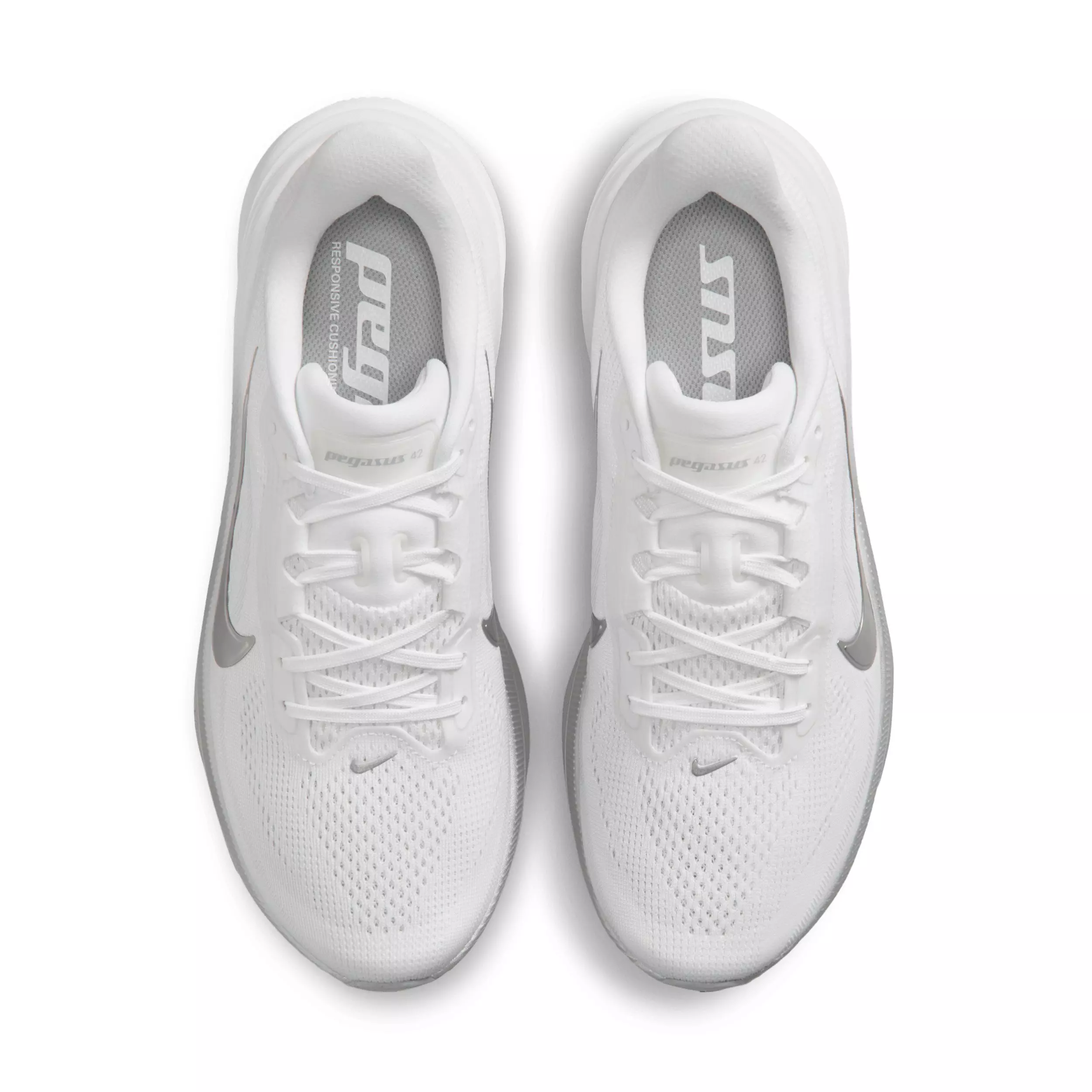 Nike Pegasus 42 "White/Wolf Grey/Cool Grey/Metallic Silver" Women's Road Running Shoe - WHITE/SILVER