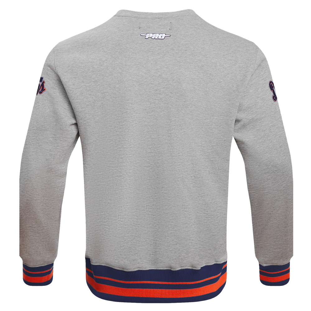 Pro Standard Men's MLB Detroit Tigers Mashup Rib Crewneck - Grey/Navy - GREY/NAVY Thumbnail View 2
