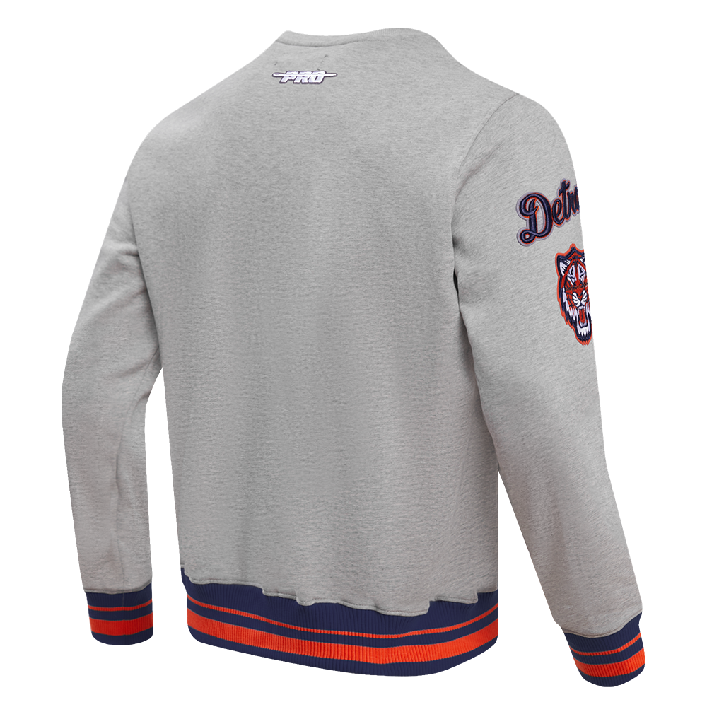 Pro Standard Men's MLB Detroit Tigers Mashup Rib Crewneck -Grey/Navy - GREY/NAVY Thumbnail View 4