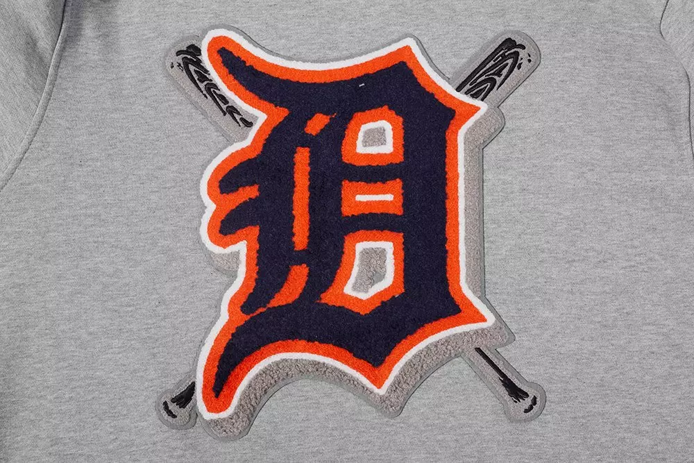Pro Standard Men's MLB Detroit Tigers Mashup Rib Crewneck -Grey/Navy - GREY/NAVY
