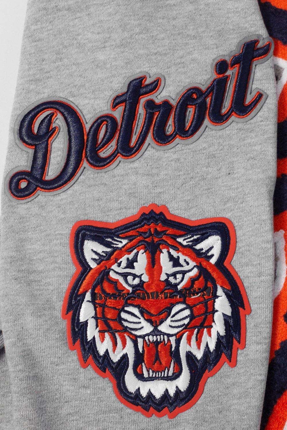 Pro Standard Men's MLB Detroit Tigers Mashup Rib Crewneck -Grey/Navy - GREY/NAVY Thumbnail View 6