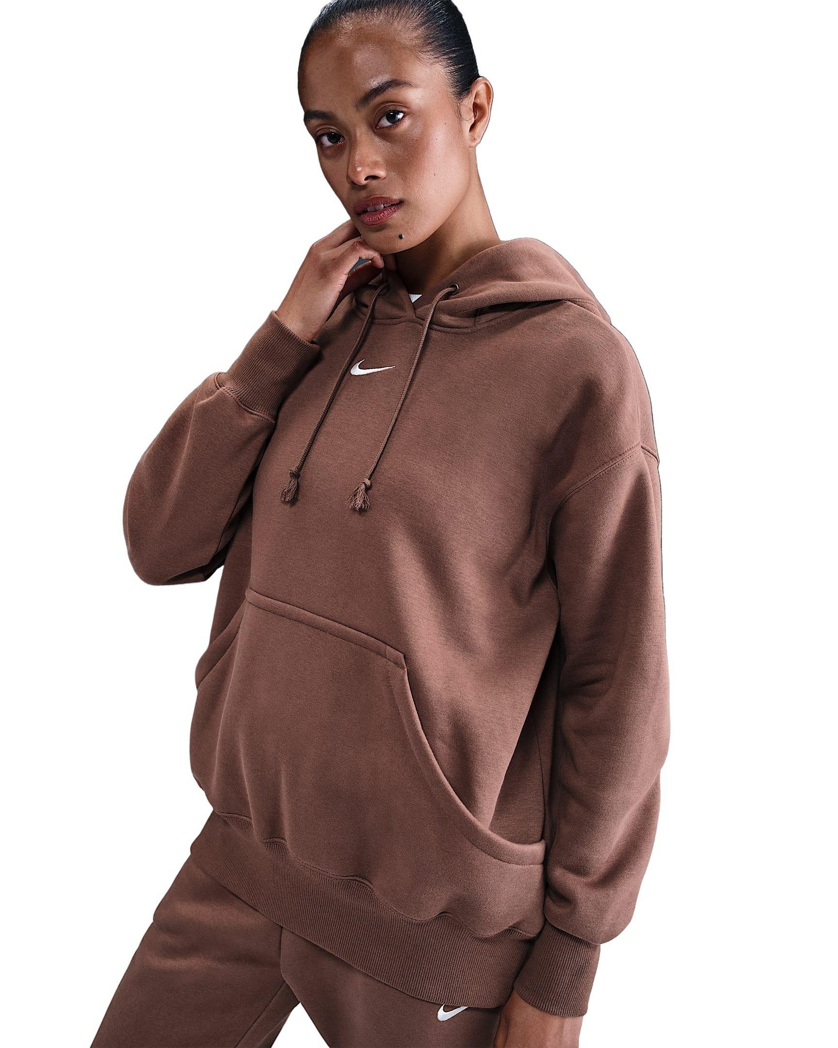 Nike Women's Sportswear Phoenix Fleece Oversized Pullover Hoodie - Brown - BROWN Thumbnail View 1