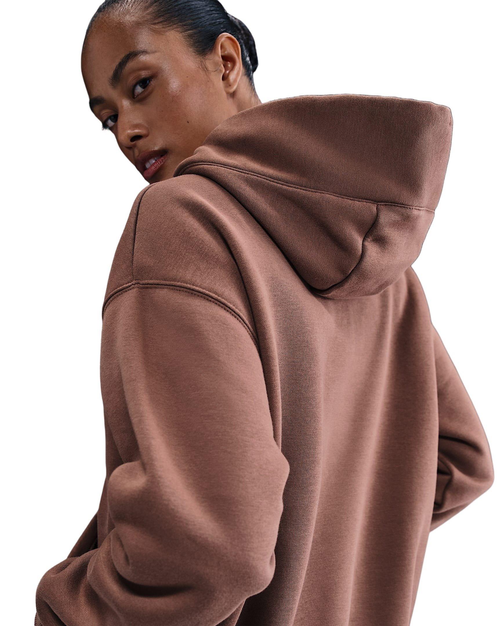 Nike Women's Sportswear Phoenix Fleece Oversized Pullover Hoodie -Brown - BROWN Thumbnail View 2
