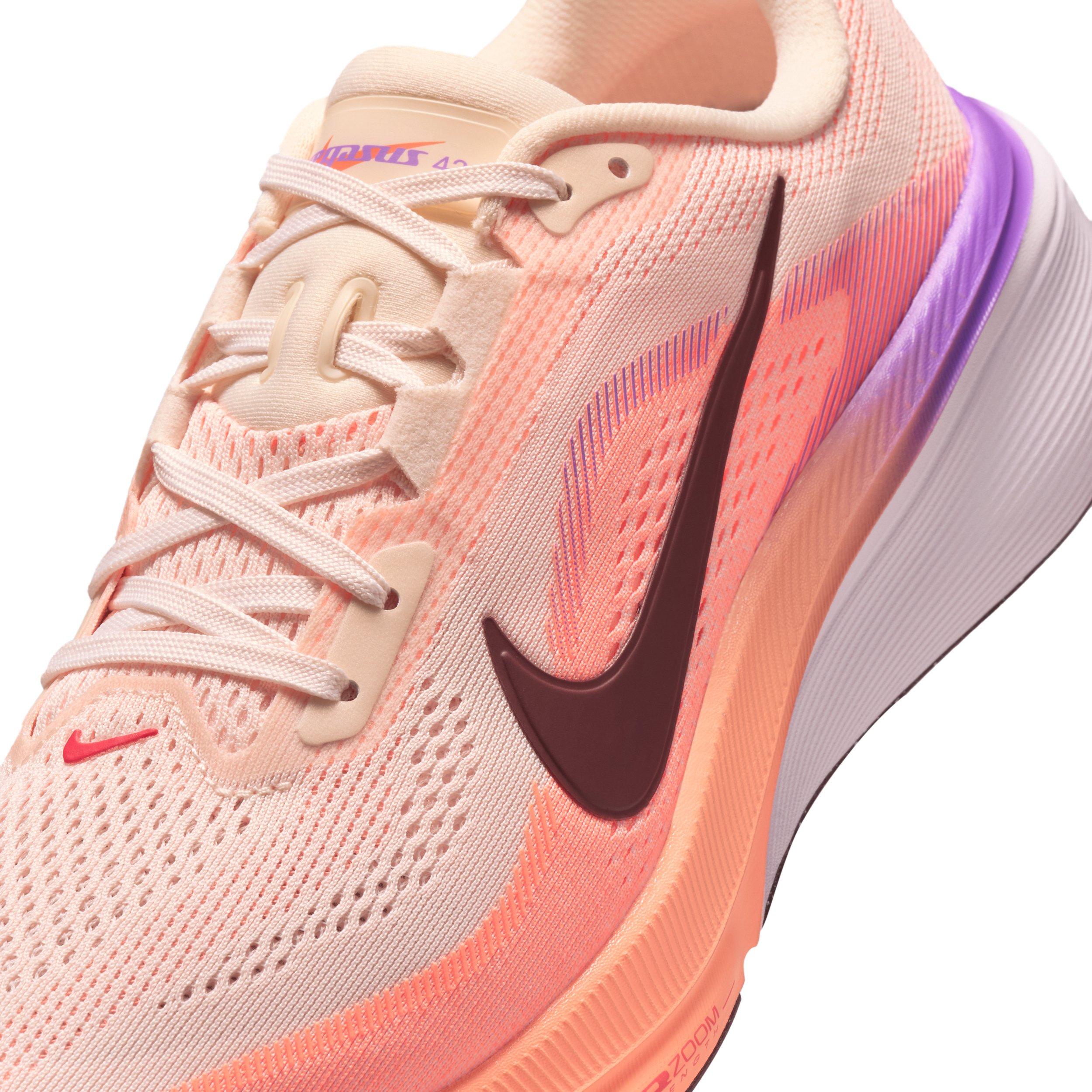 Nike Pegasus 42 "Chalk/Orange Pulse/Bright Violet/Tattoo" Women's Road Running Shoe - WHITE/ORANGE/PURPLE Thumbnail View 7