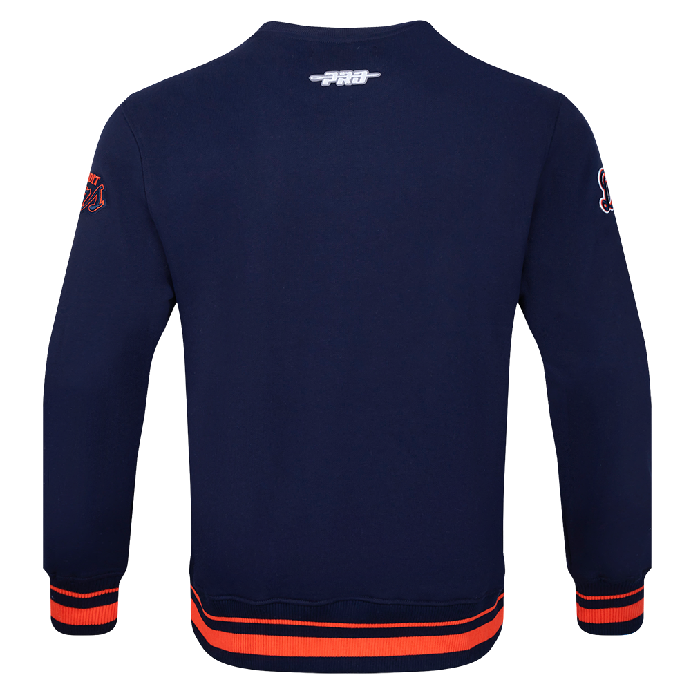 Pro Standard Men's MLB Detroit Tigers Mashup Rib Crewneck -Navy/Orange - NAVY/ORANGE Thumbnail View 2