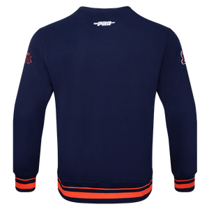 Pro Standard Men's MLB Detroit Tigers Mashup Rib Crewneck -Navy/Orange