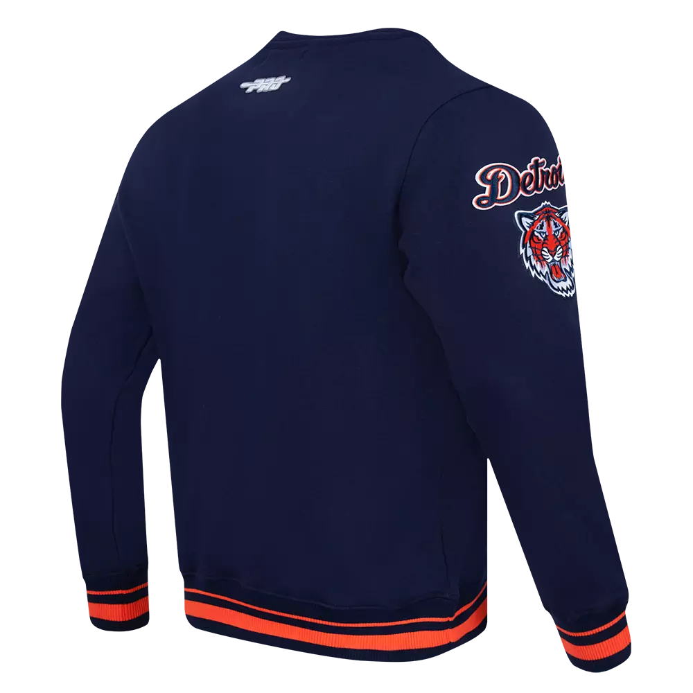 Pro Standard Men's MLB Detroit Tigers Mashup Rib Crewneck - Navy/Orange - NAVY/ORANGE