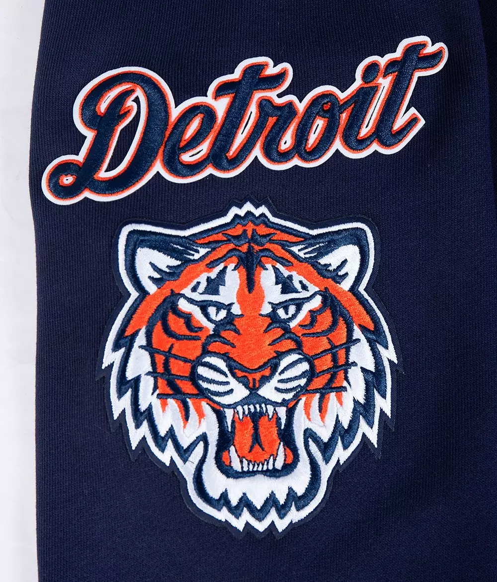 Pro Standard Men's MLB Detroit Tigers Mashup Rib Crewneck -Navy/Orange - NAVY/ORANGE