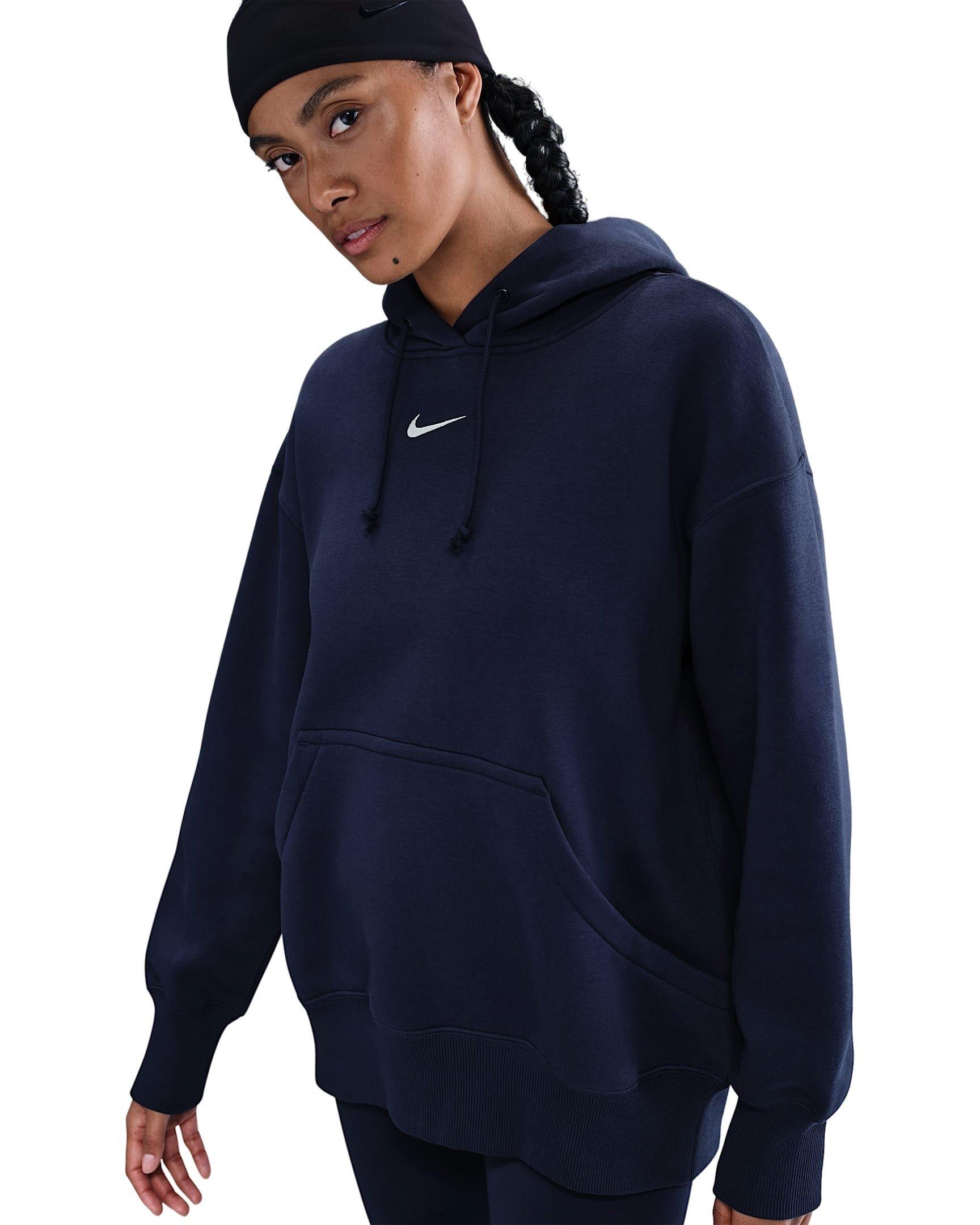 Nike Women's Sportswear Phoenix Fleece Oversized Pullover Hoodie - Navy - NAVY Thumbnail View 1