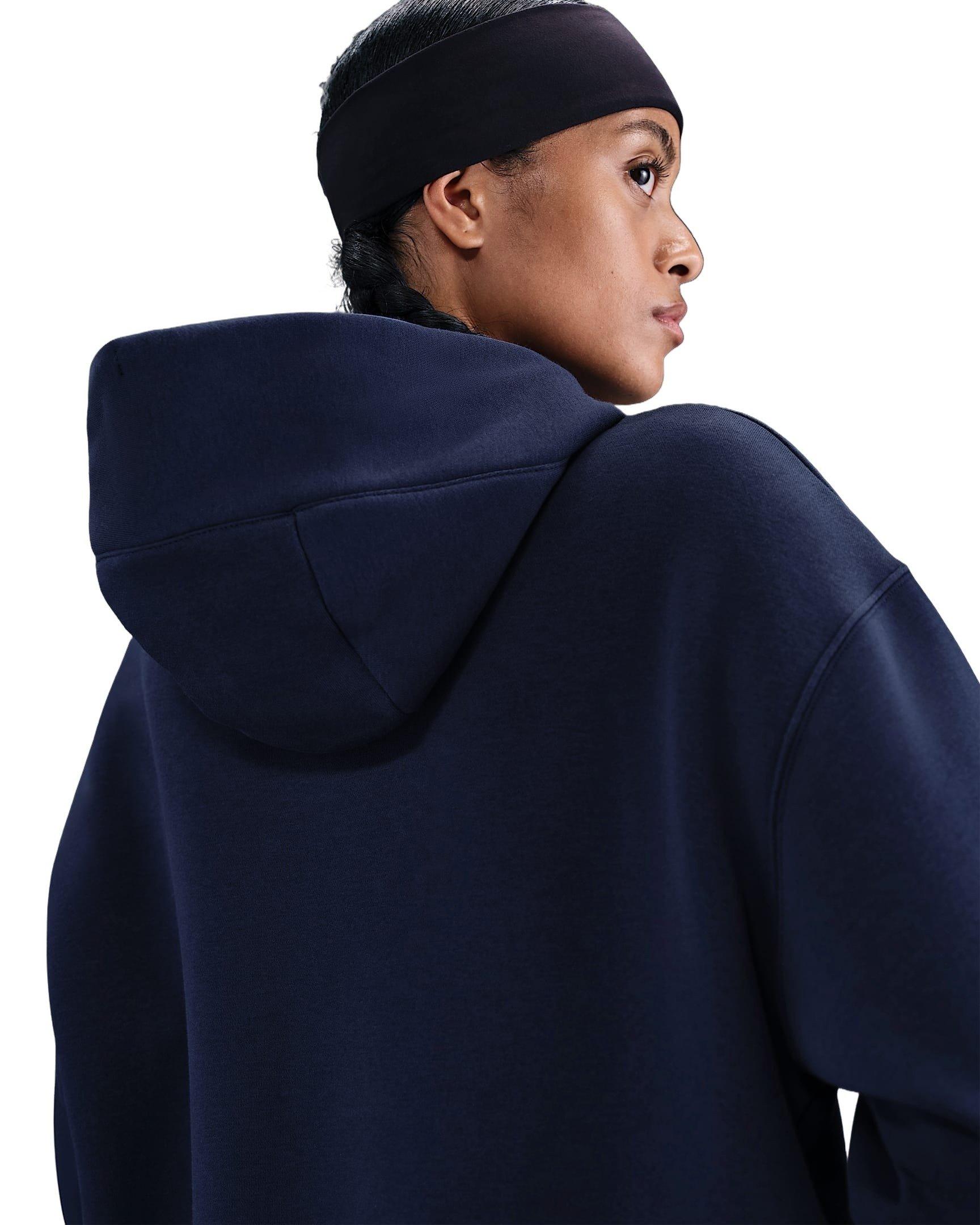 Nike Women's Sportswear Phoenix Fleece Oversized Pullover Hoodie - Navy - NAVY Thumbnail View 2
