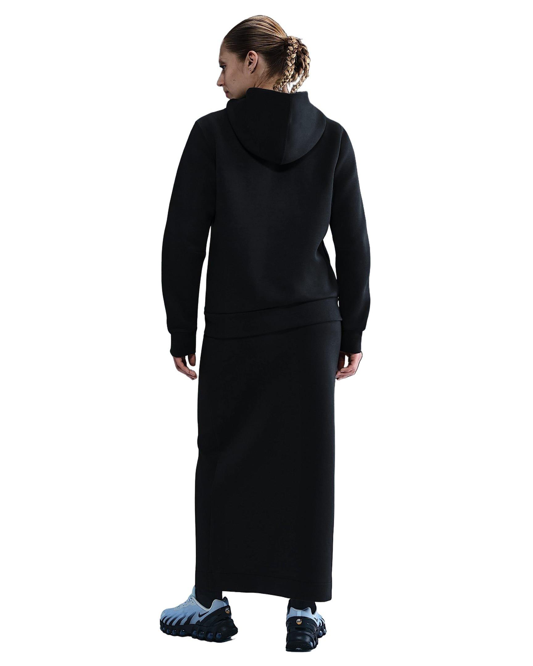 Nike Women's Sportswear Tech Fleece Hoodie -Black - BLACK Thumbnail View 5