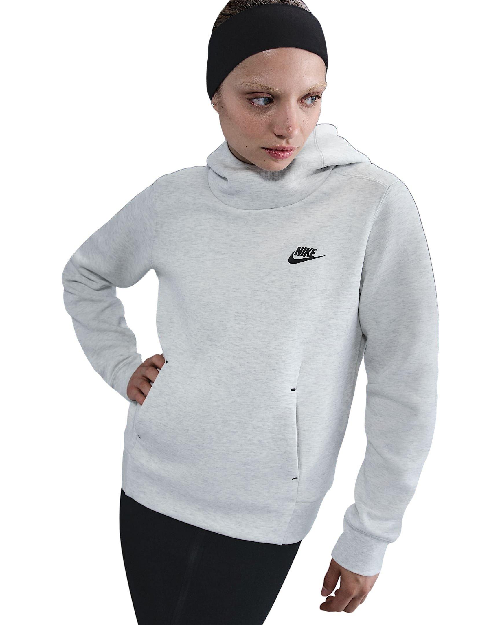 Nike Women's Sportswear Tech Fleece Hoodie - Light Grey - LT GREY Thumbnail View 1