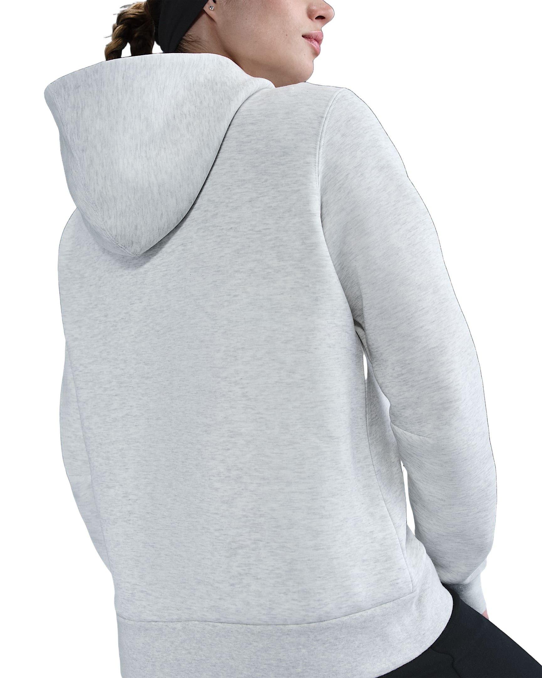 Nike Women's Sportswear Tech Fleece Hoodie -Lt Grey - LT GREY Thumbnail View 2