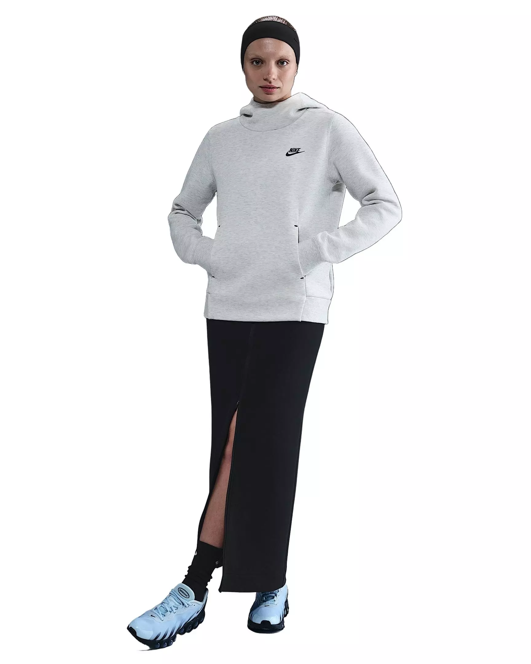 Nike Women's Sportswear Tech Fleece Hoodie - Light Grey - LT GREY