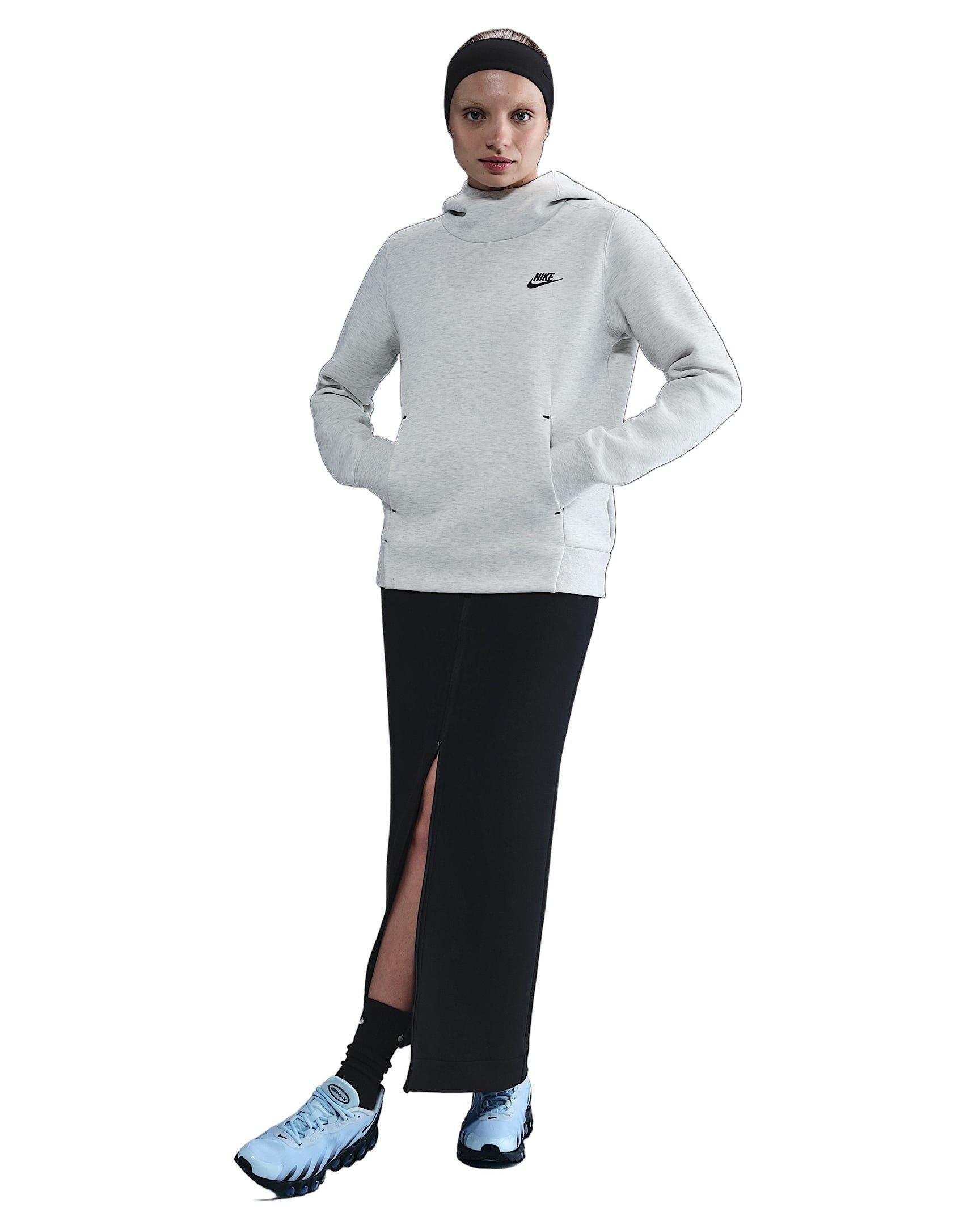 Nike Women's Sportswear Tech Fleece Hoodie -Lt Grey - LT GREY Thumbnail View 4