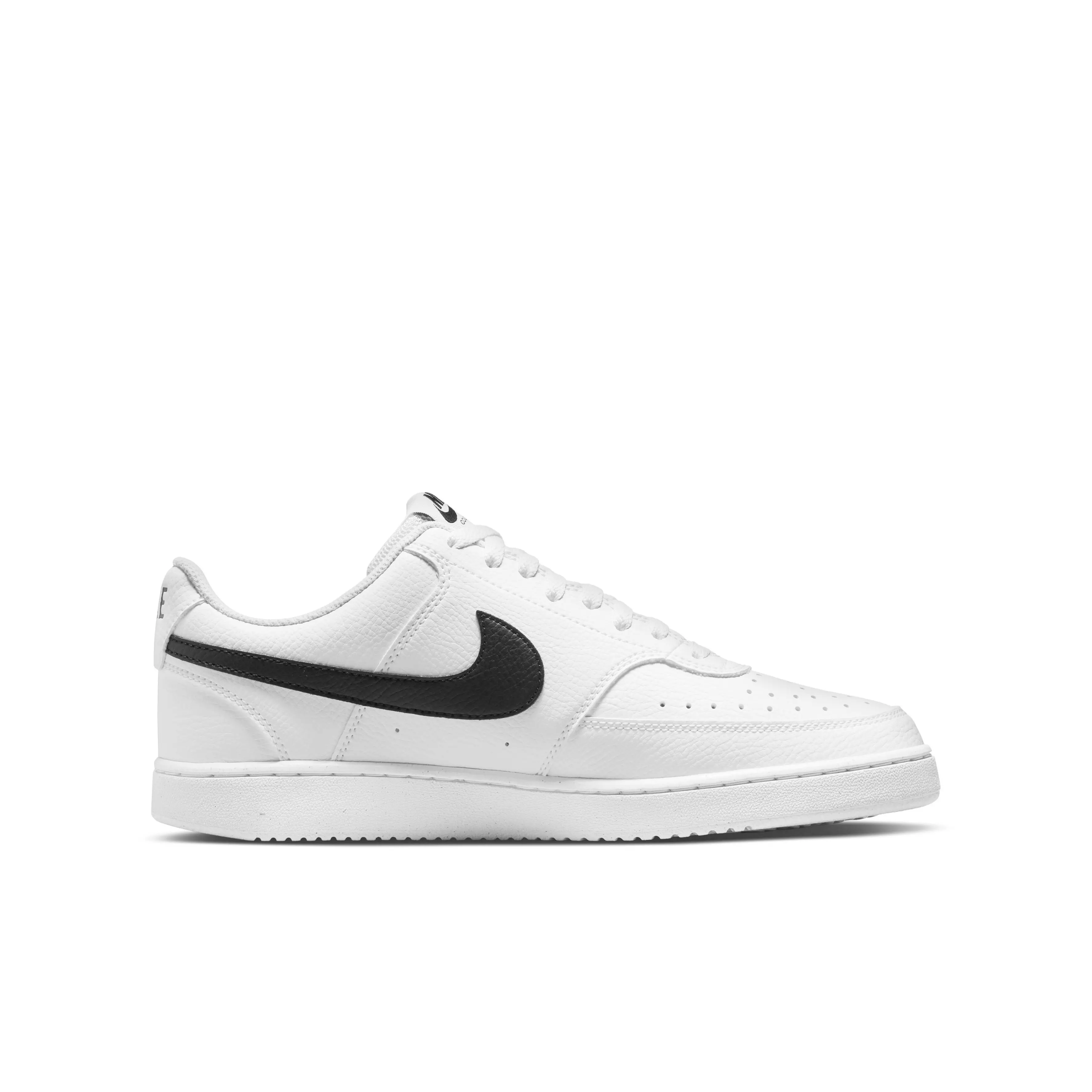 Nike Court Vision Low Next Nature "White/Black/White" Grade School Boys' Shoe - WHITE