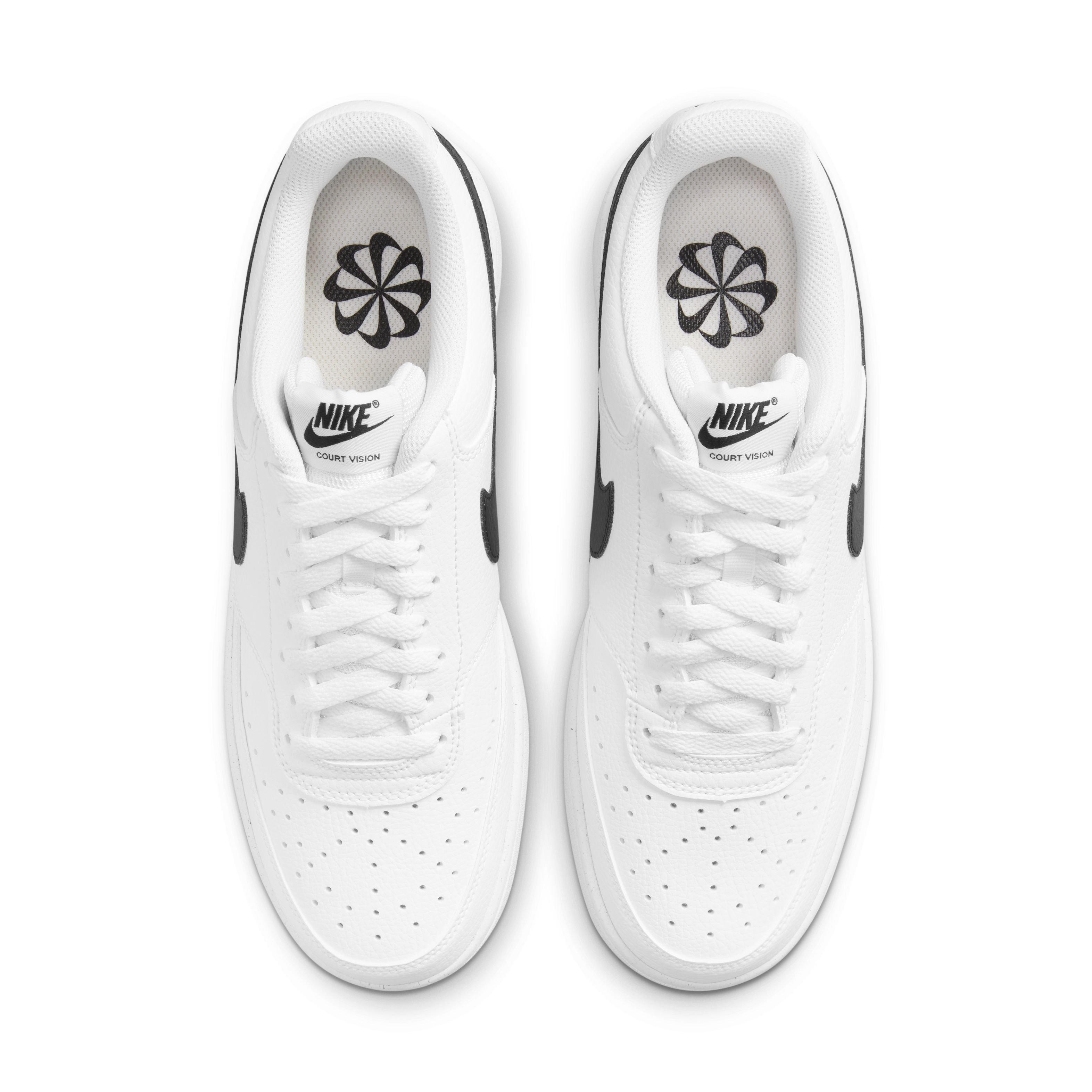 Nike Court Vision Low Next Nature Grade School Boys' "White/Black/White" Shoe