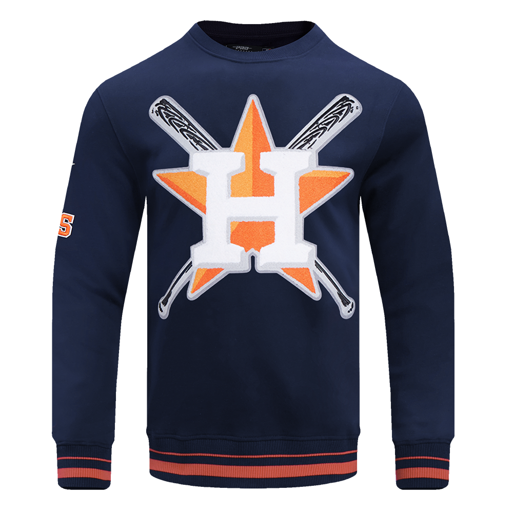 Pro Standard Men's MLB Houston Astros Mashup Rib Crewneck -Navy/Orange - NAVY/ORANGE Thumbnail View 1