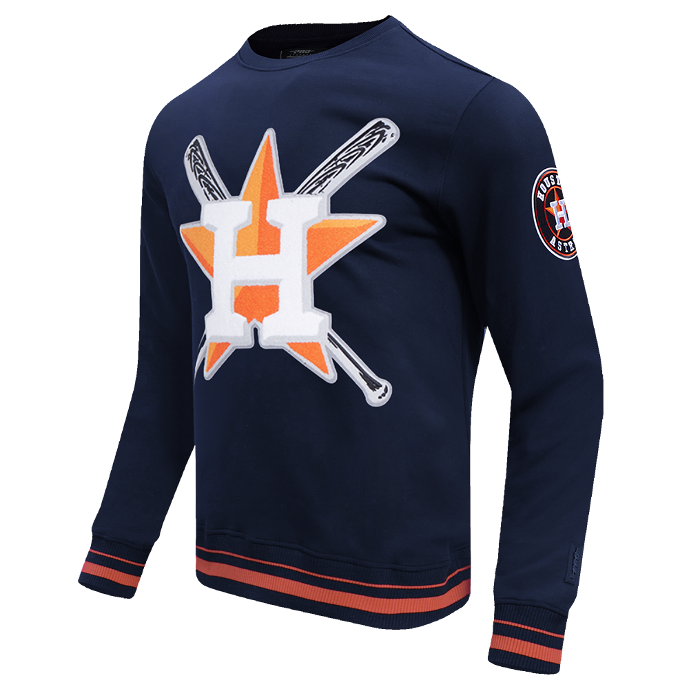 Pro Standard Men's MLB Houston Astros Mashup Rib Crewneck -Navy/Orange - NAVY/ORANGE Thumbnail View 3