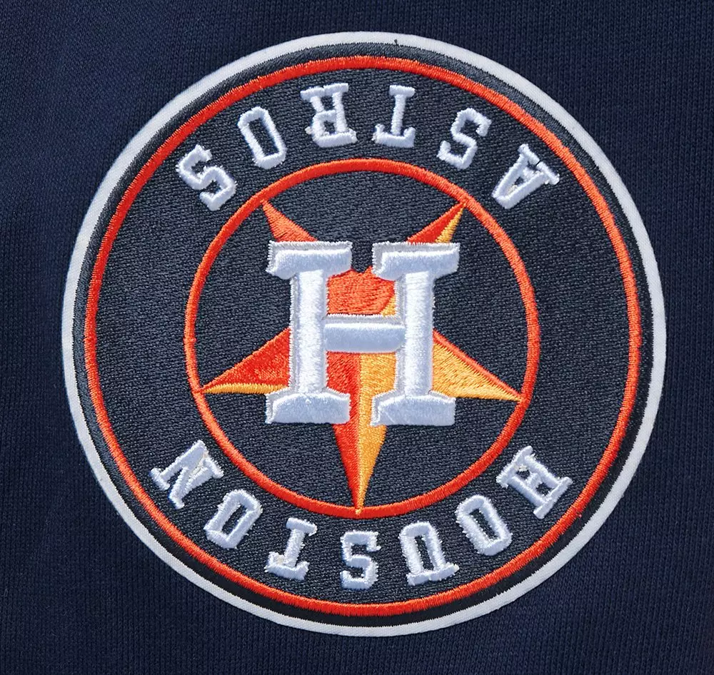 Pro Standard Men's MLB Houston Astros Mashup Rib Crewneck -Navy/Orange - NAVY/ORANGE
