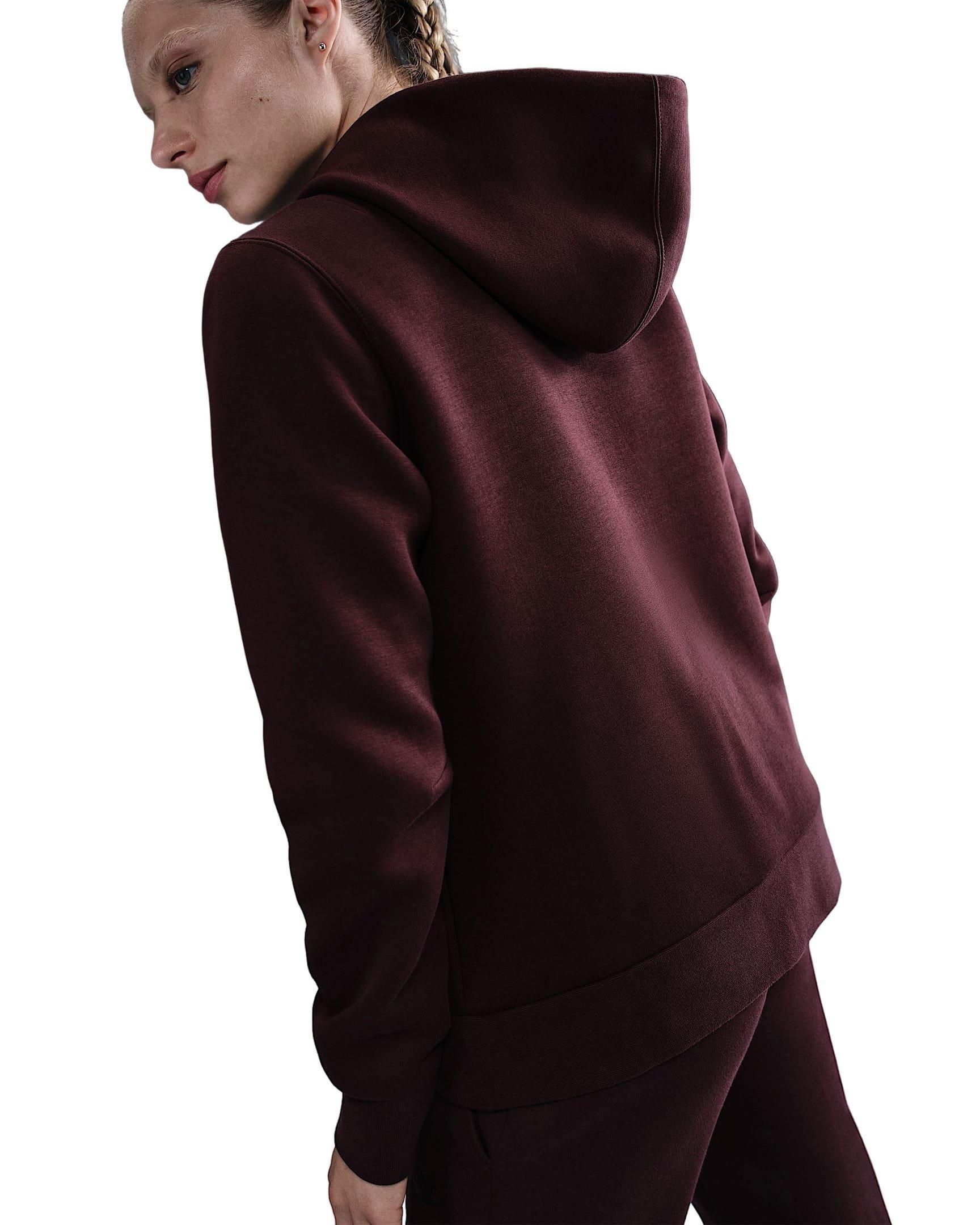Nike Women's Sportswear Tech Fleece Hoodie -Burgundy - BURGUNDY Thumbnail View 2
