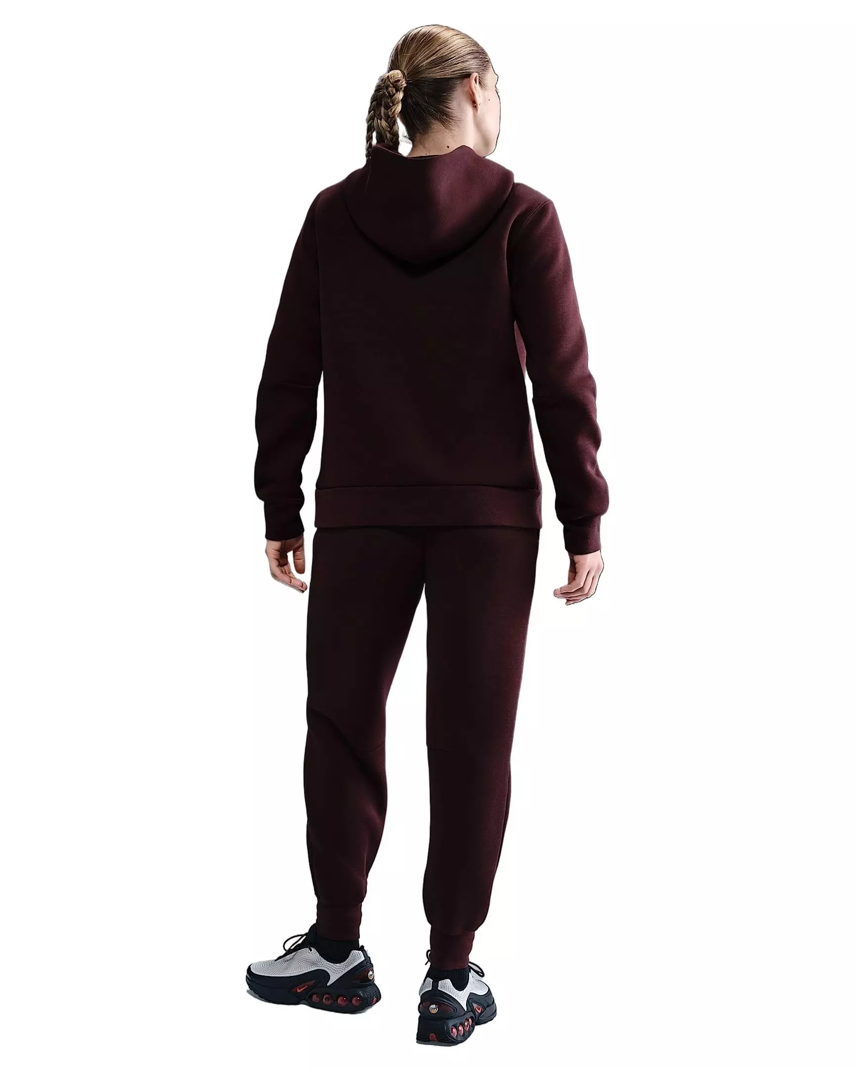 Nike Women's Sportswear Tech Fleece Hoodie -Burgundy - BURGUNDY