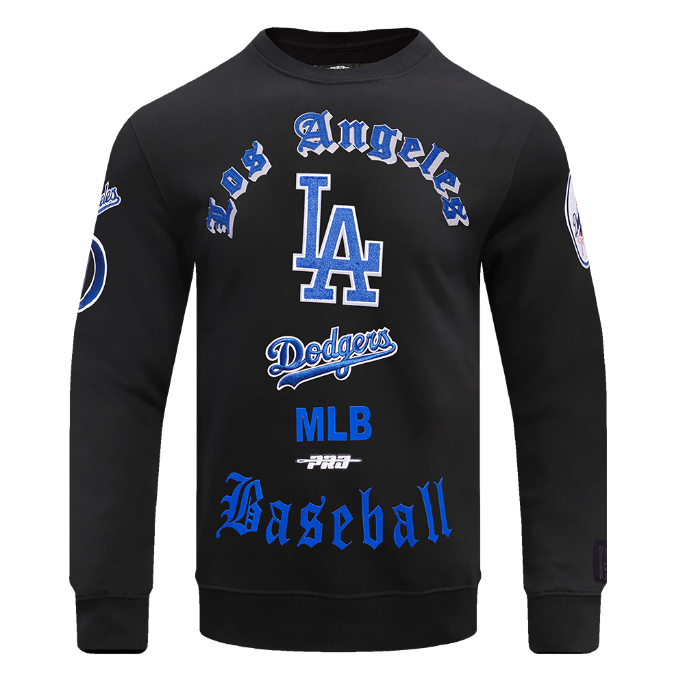 Pro Standard Men's MLB Los Angeles Dodgers Old English Crewneck - Black - BLACK Thumbnail View 1