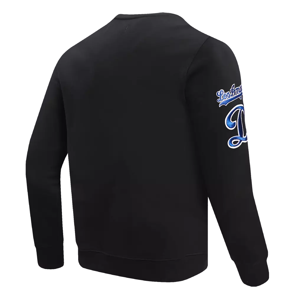 Pro Standard Men's MLB Los Angeles Dodgers Old English Crewneck - Black - BLACK