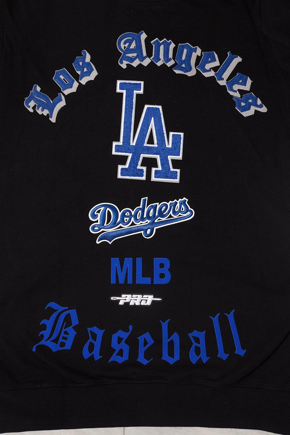 Pro Standard Men's MLB Los Angeles Dodgers Old English Crewneck -Black - BLACK Thumbnail View 5