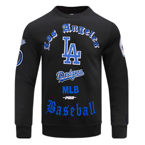 Pro Standard Men's MLB Los Angeles Dodgers Old English Crewneck -Black