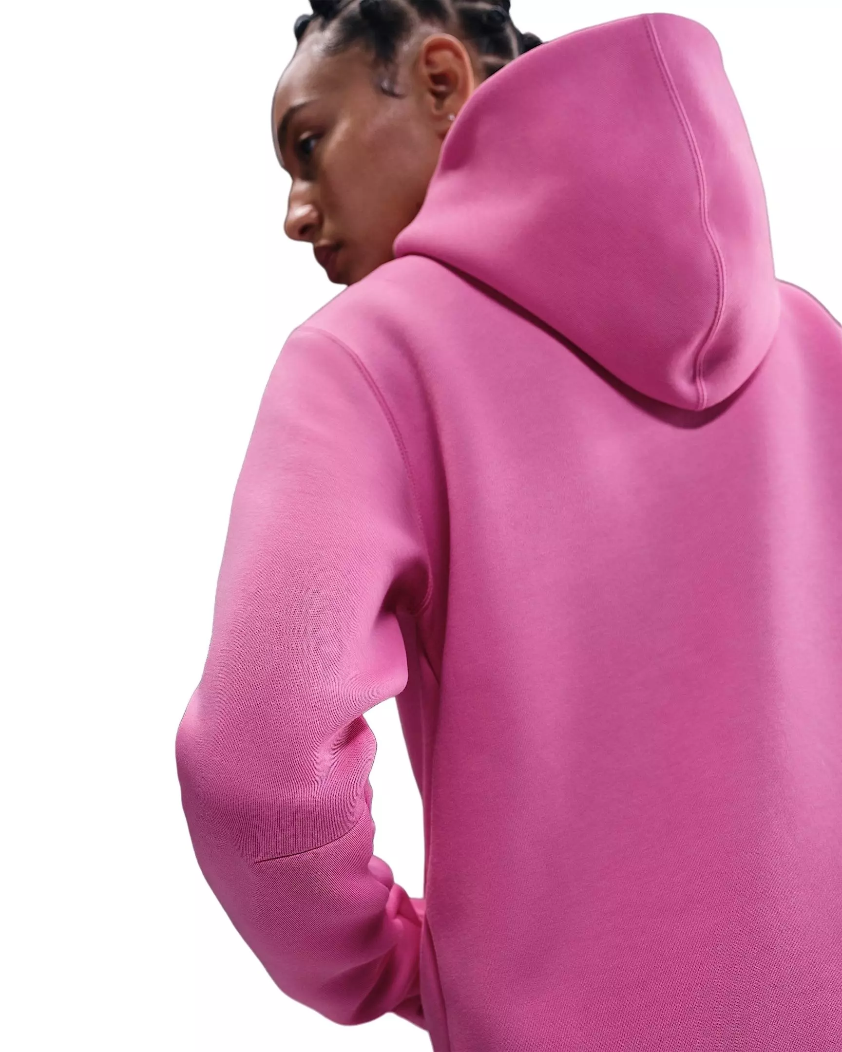 Nike Women's Sportswear Tech Fleece Hoodie -Pink/Black - PINK/BLACK