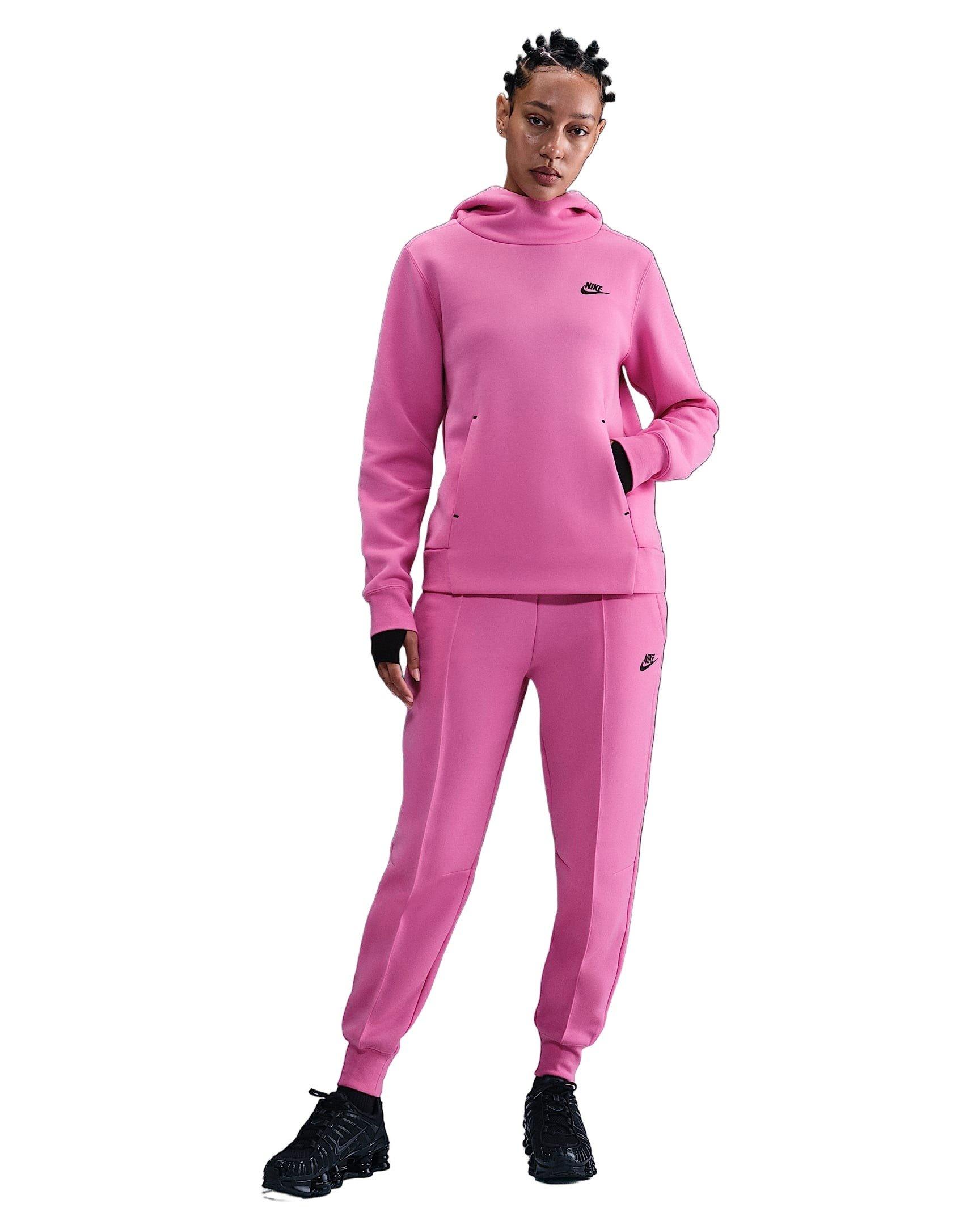 Nike Women's Sportswear Tech Fleece Hoodie -Pink/Black - PINK/BLACK Thumbnail View 4