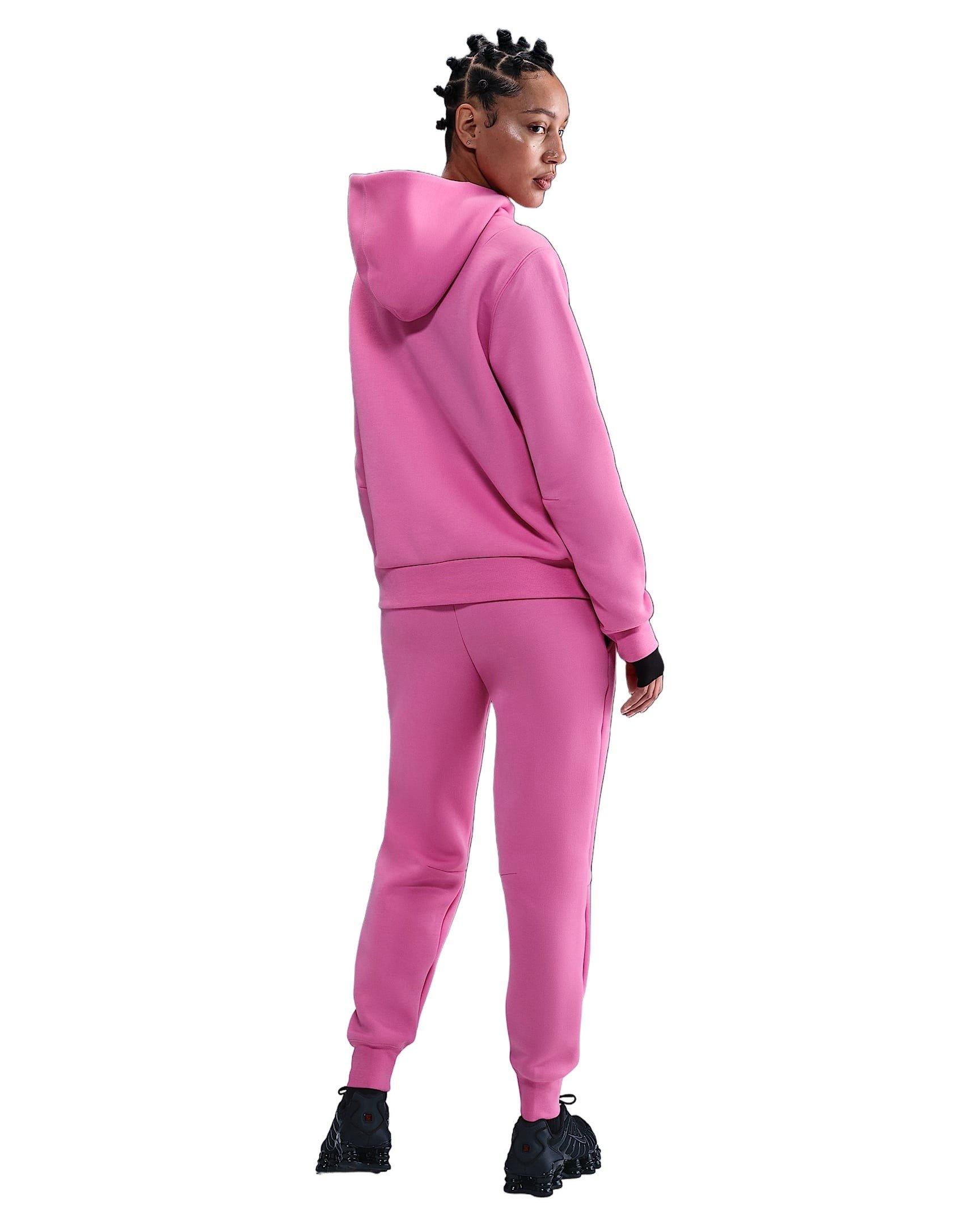 Nike Women's Sportswear Tech Fleece Hoodie - Pink/Black - PINK/BLACK Thumbnail View 5