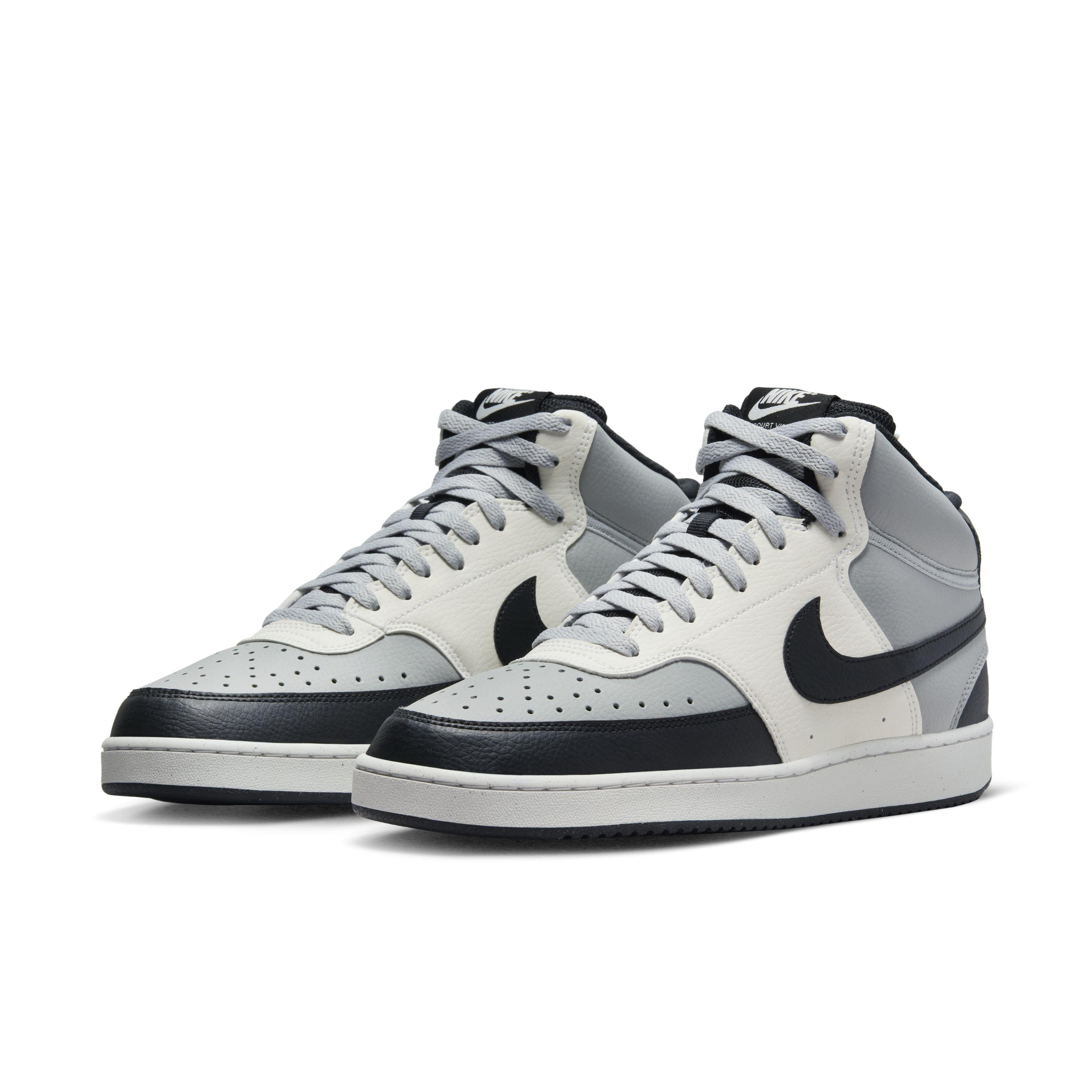 Nike Court Vision Mid Next Nature "Light Smoke Grey/Black/Sail" Men's Shoe - GREY Thumbnail View 3