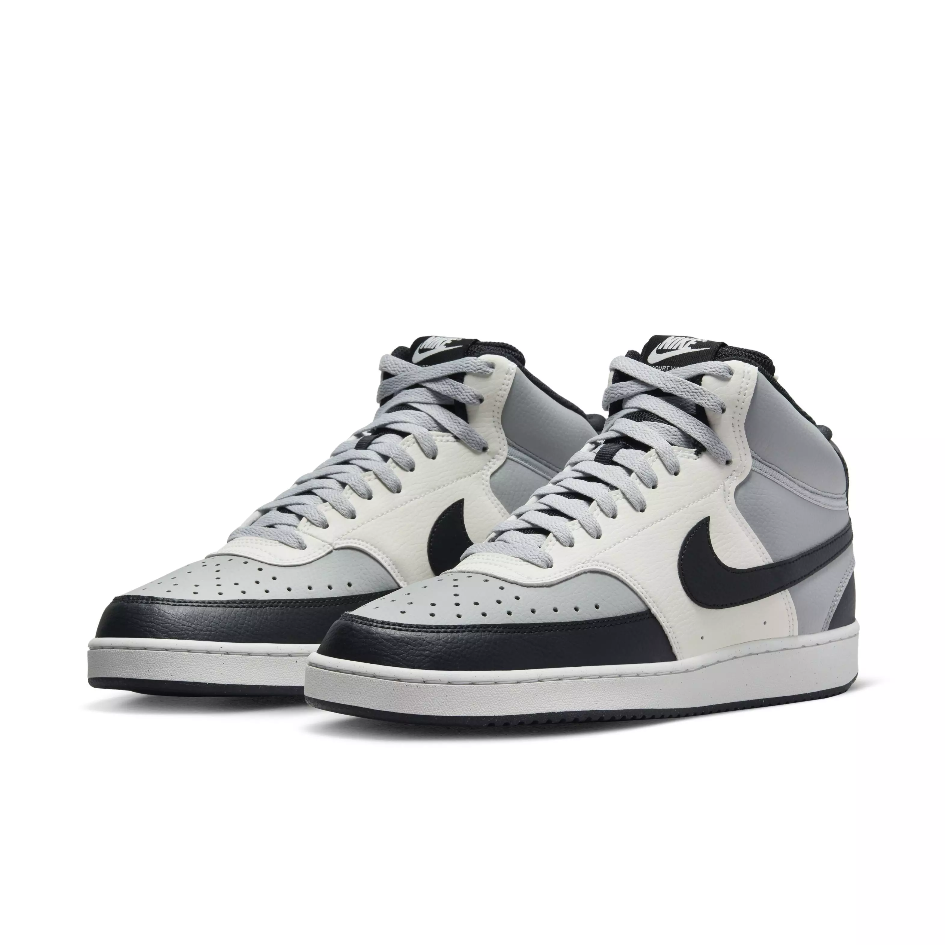 Nike Court Vision Mid Next Nature "Light Smoke Grey/Black/Sail" Men's Shoe - GREY