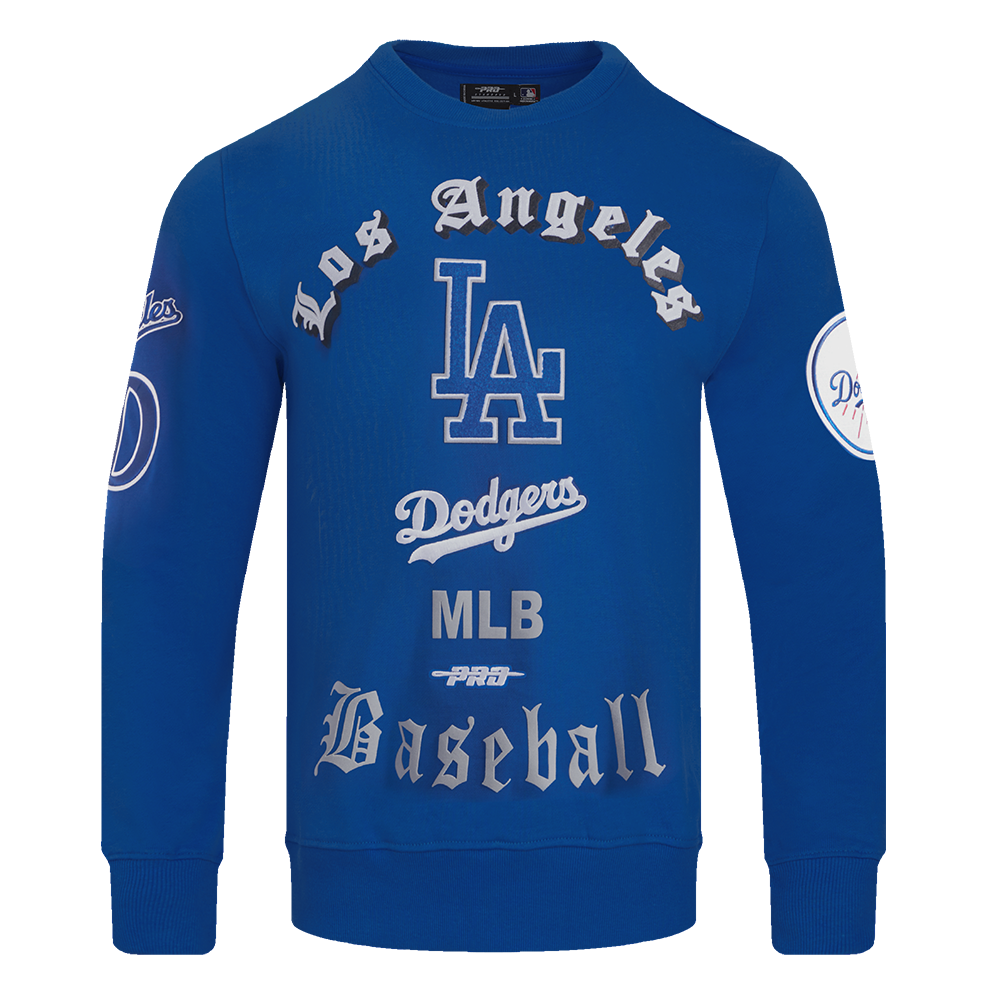 Pro Standard Men's MLB Los Angeles Dodgers Old English Crewneck -Blue - BLUE Thumbnail View 1