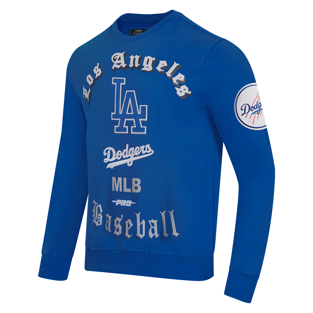 Pro Standard Men's MLB Los Angeles Dodgers Old English Crewneck -Blue - BLUE Thumbnail View 3